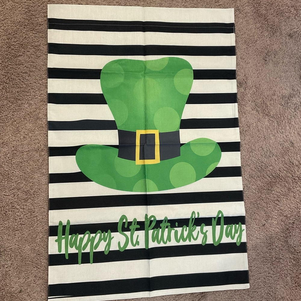 Happy St Patricks Day Lucky Shamrock Garden Flag 27x41 Inch Double Sided